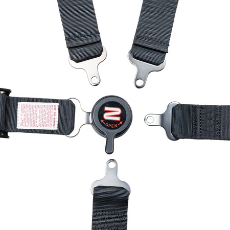 Zamp 5-Point Youth Camlock Harness - 2" Belts - Pull Down - Bolt-In / Wrap Around - Black