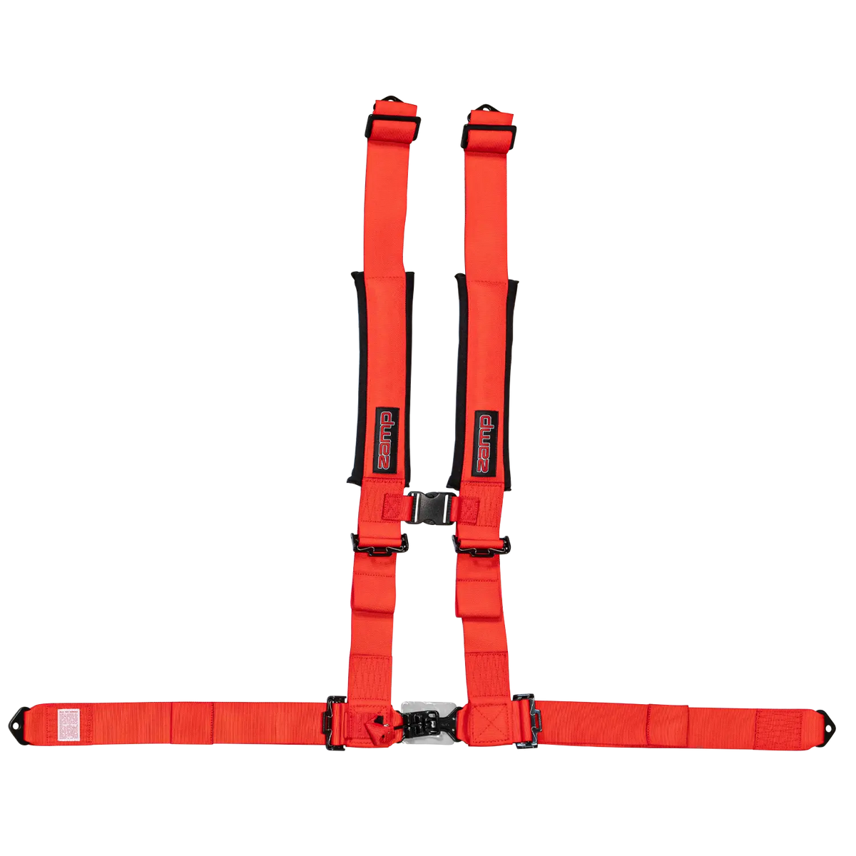 Zamp UTV 4-Point Latch & Link Harness - 2" Belts - Pull Down - Bolt-In - Red