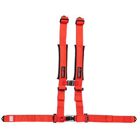 Zamp UTV 4-Point Latch & Link Harness - 2" Belts - Pull Down - Bolt-In - Red