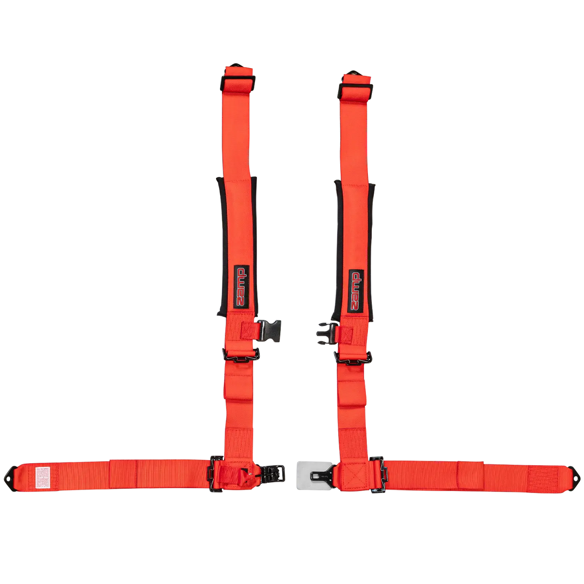 Zamp UTV 4-Point Latch & Link Harness - 2" Belts - Pull Down - Bolt-In - Red
