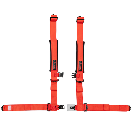 Zamp UTV 4-Point Latch & Link Harness - 2" Belts - Pull Down - Bolt-In - Red