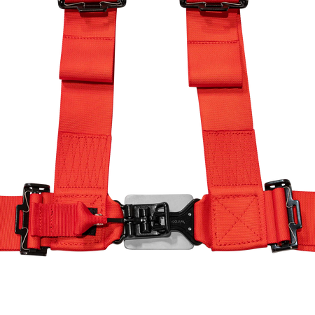 Zamp UTV 4-Point Latch & Link Harness - 2" Belts - Pull Down - Bolt-In - Red