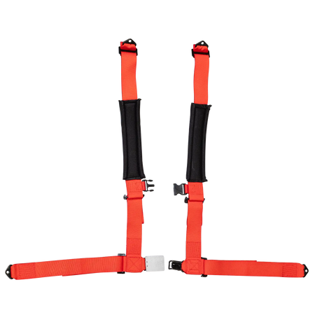 Zamp UTV 4-Point Latch & Link Harness - 2" Belts - Pull Down - Bolt-In - Red