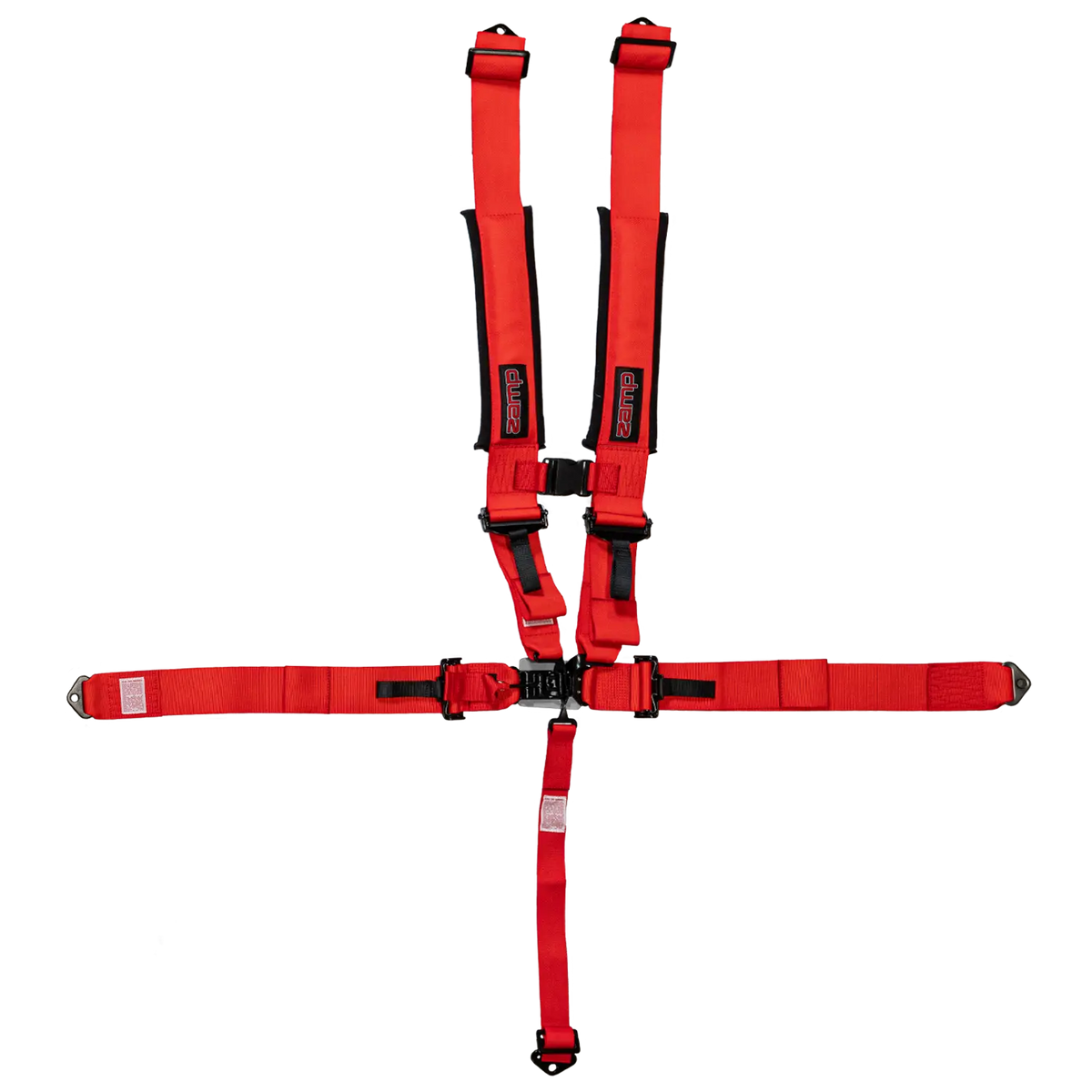 Zamp UTV 5-Point Latch & Link Harness - 2" Belts - Pull Down - Bolt-In - Red