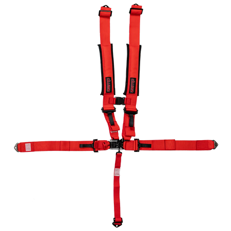 Zamp UTV 5-Point Latch & Link Harness - 2" Belts - Pull Down - Bolt-In - Red