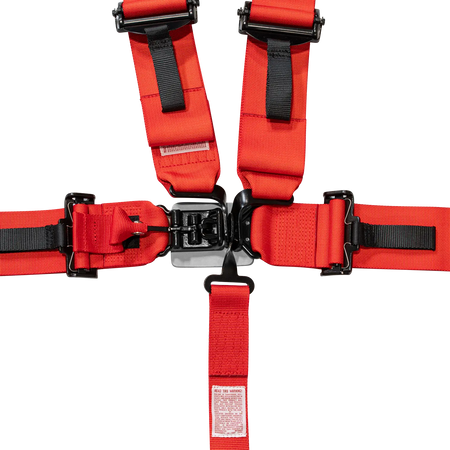 Zamp UTV 5-Point Latch & Link Harness - 2" Belts - Pull Down - Bolt-In - Red