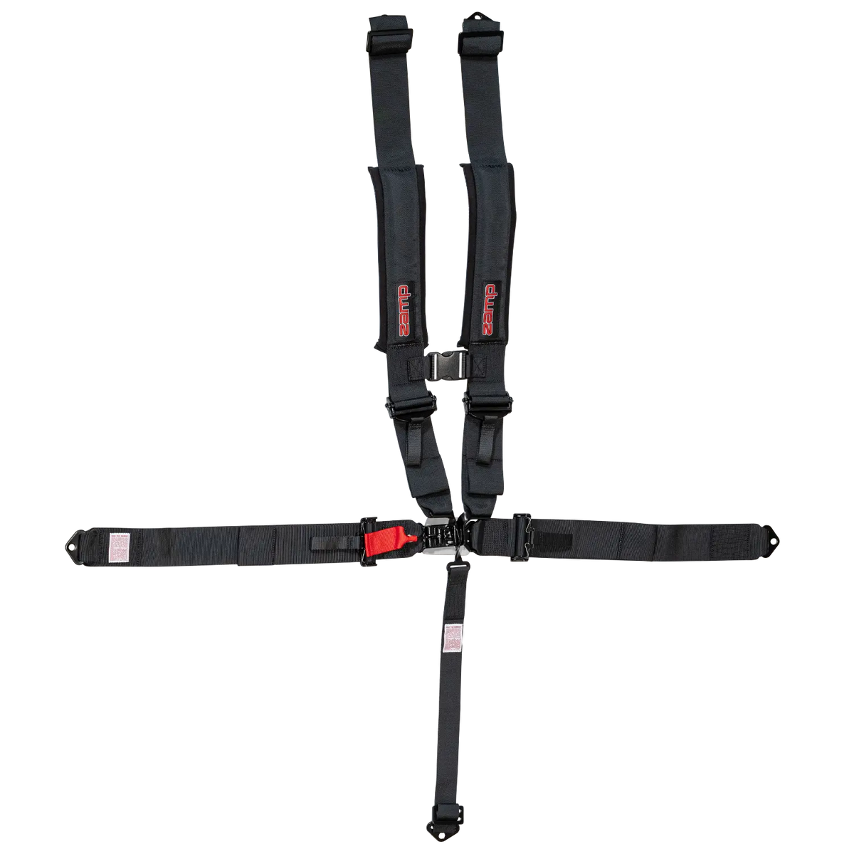 Zamp UTV 5-Point Latch & Link Harness - 2" Belts - Pull Down - Bolt-In - Black