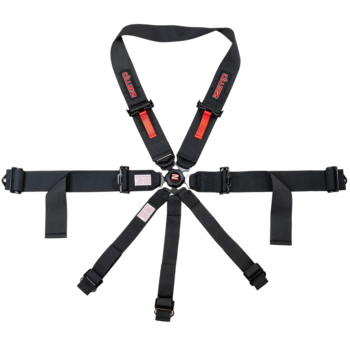 Zamp 7-Point U Loop Camlock Harness - 3" Belts - Pull Down - Bolt-In / Wrap Around - Black