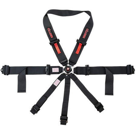 Zamp 7-Point U Loop Camlock Harness - 3" Belts - Pull Down - Bolt-In / Wrap Around - Black