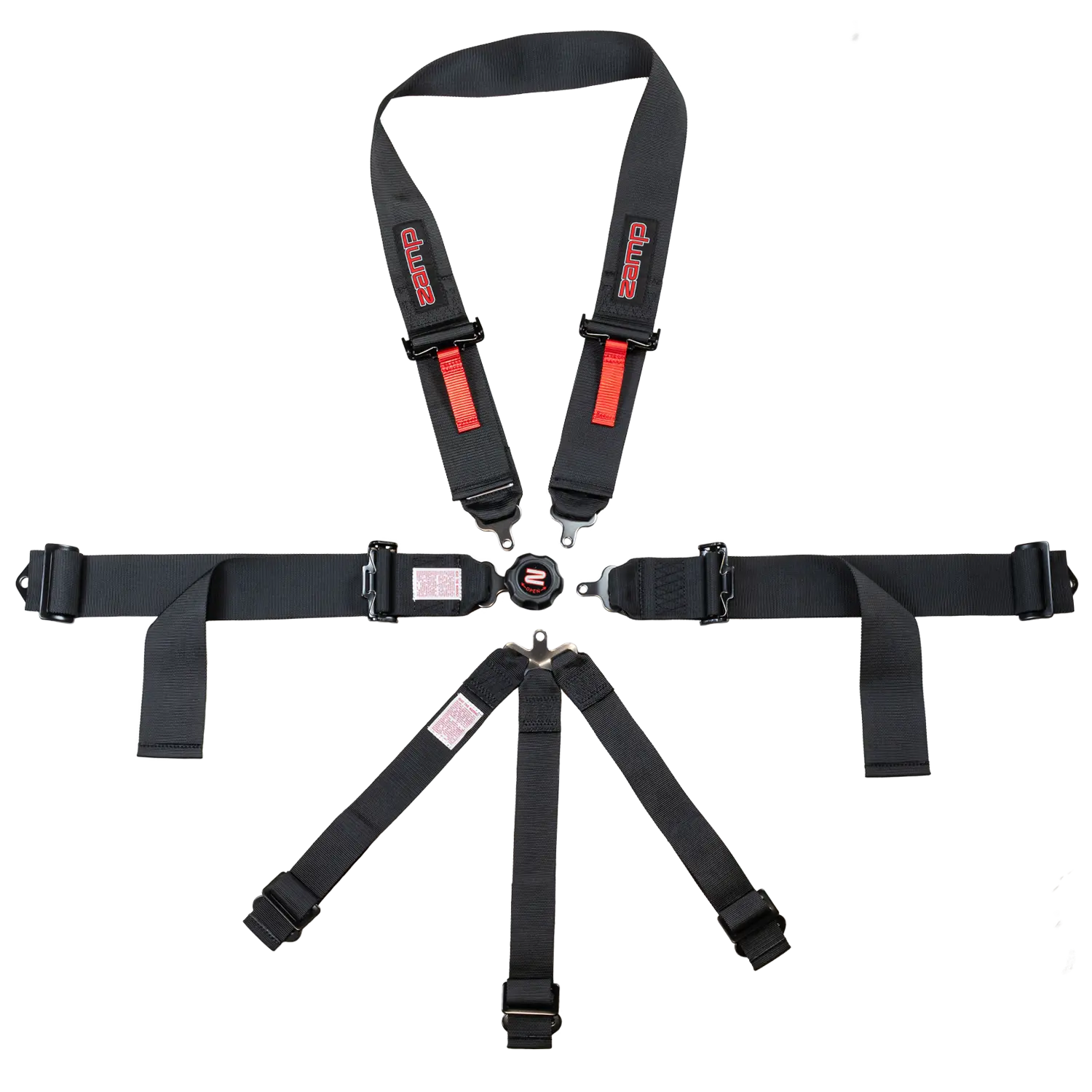 Zamp 7-Point U Loop Camlock Harness - 3" Belts - Pull Down - Bolt-In / Wrap Around - Black