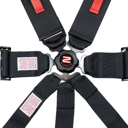 Zamp 7-Point U Loop Camlock Harness - 3" Belts - Pull Down - Bolt-In / Wrap Around - Black