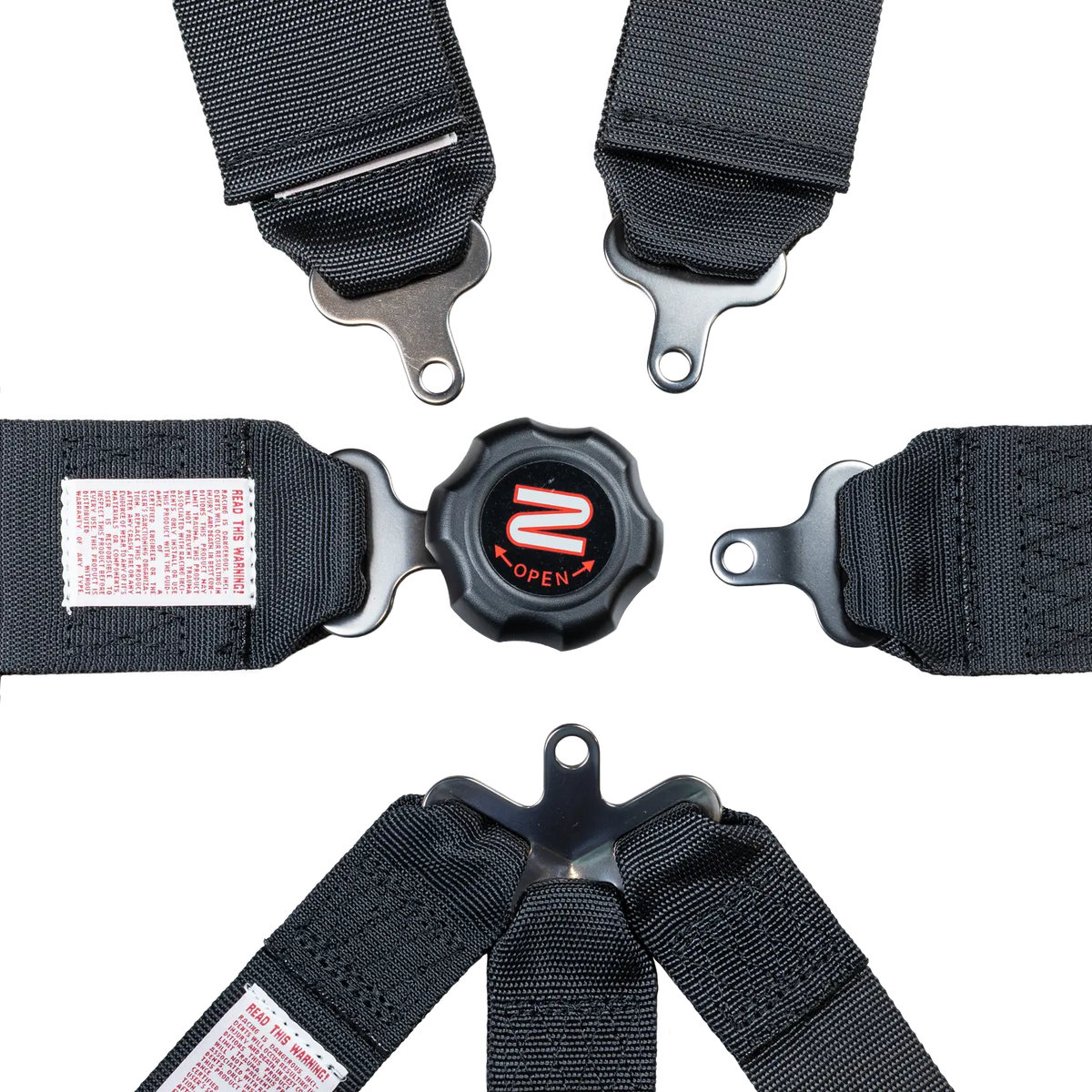 Zamp 7-Point U Loop Camlock Harness - 3" Belts - Pull Down - Bolt-In / Wrap Around - Black