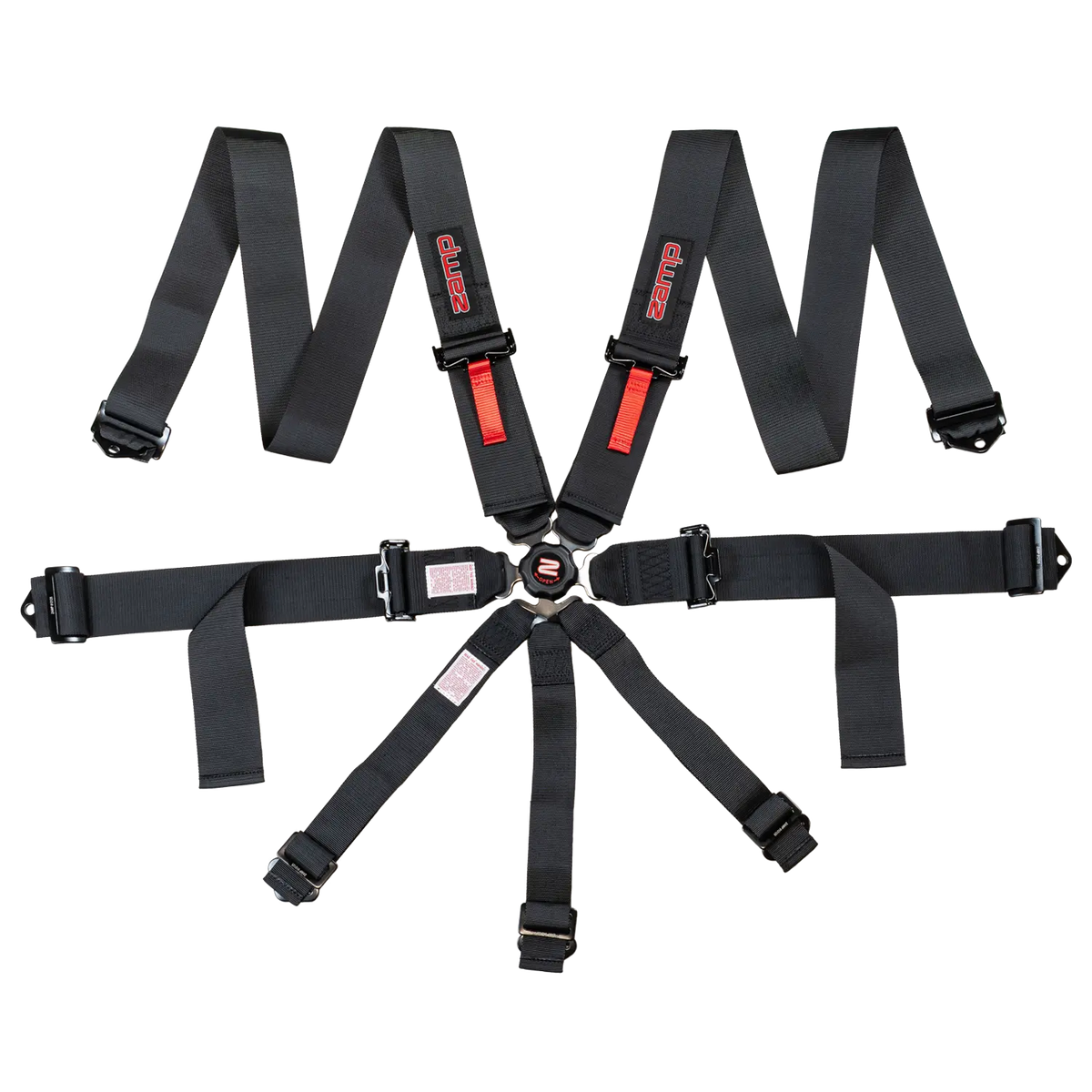 Zamp 7-Point Camlock Harness - 3" Belts - Pull Down - Bolt-In / Wrap Around - Black