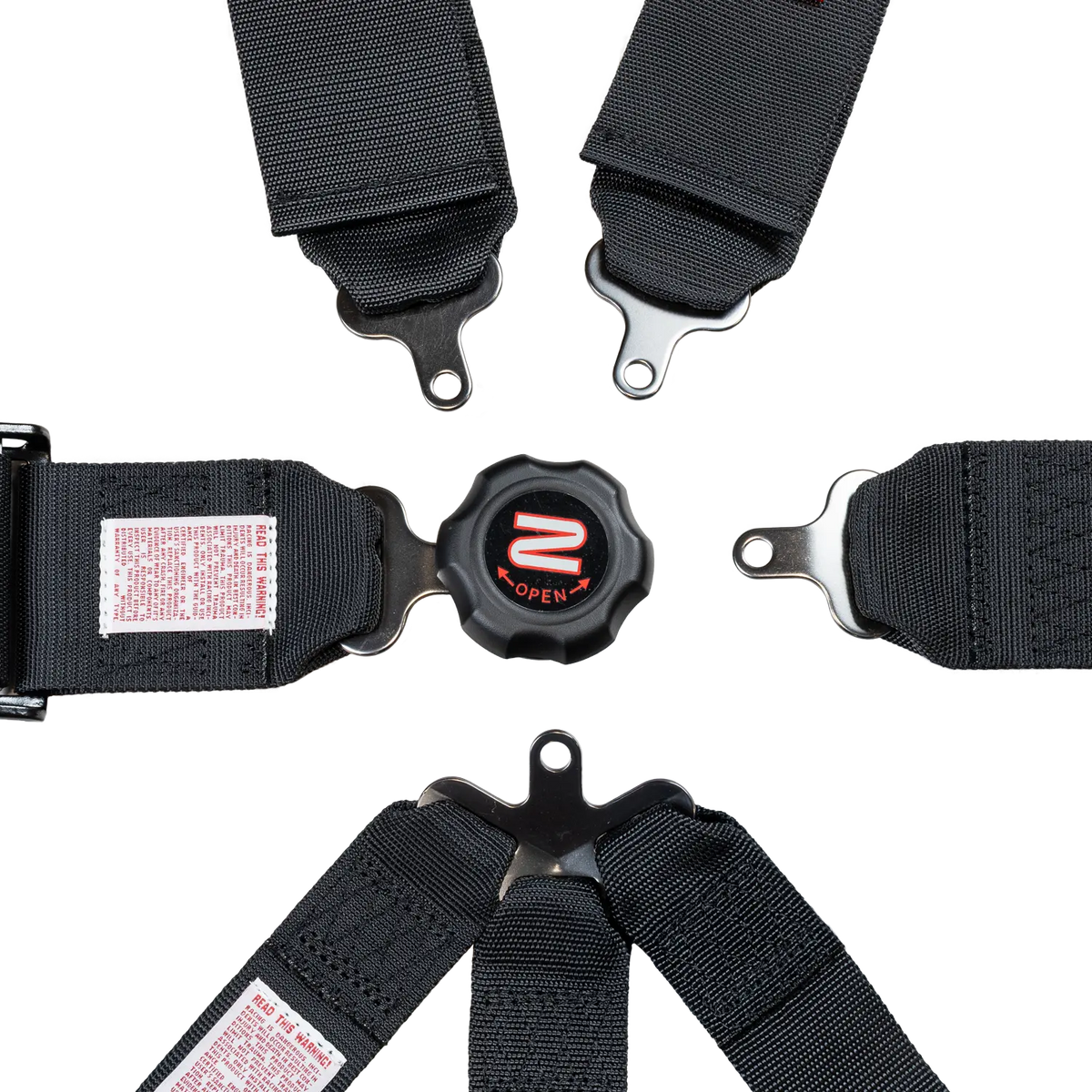 Zamp 7-Point Camlock Harness - 3" Belts - Pull Down - Bolt-In / Wrap Around - Black