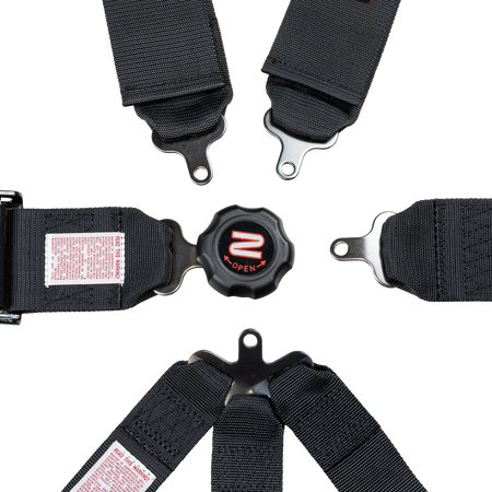 Zamp 7-Point Camlock Harness - 3" Belts - Pull Down - Bolt-In / Wrap Around - Black
