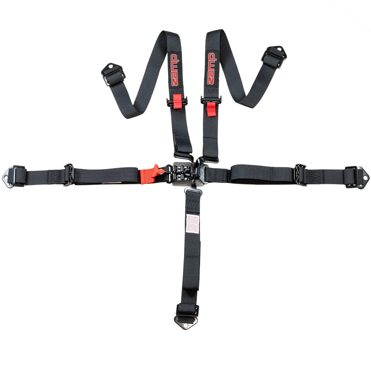 Zamp 5-Point Latch & Link Harness - 2" Belts - Pull Up - Bolt-In / Wrap Around - Black