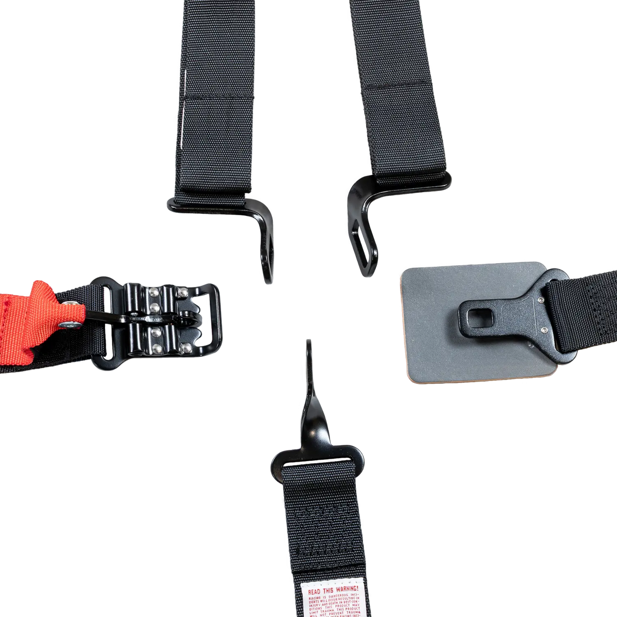 Zamp 5-Point Latch & Link Harness - 2" Belts - Pull Up - Bolt-In / Wrap Around - Black