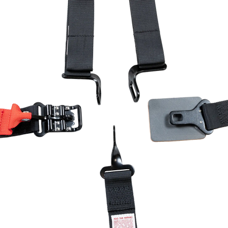 Zamp 5-Point Latch & Link Harness - 2" Belts - Pull Up - Bolt-In / Wrap Around - Black