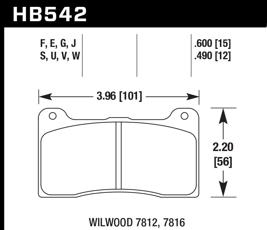 Hawk Performance DTC-50 Compound Disc Brake Pads - 7812 / 7816 (Set of 4)