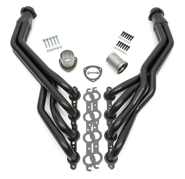 Hedman Hedders Long Tube Headers - 1.625 in Primary - 3 in Collector - Black - GM LS-Series - GM Fullsize SUV / Truck 1999-2007