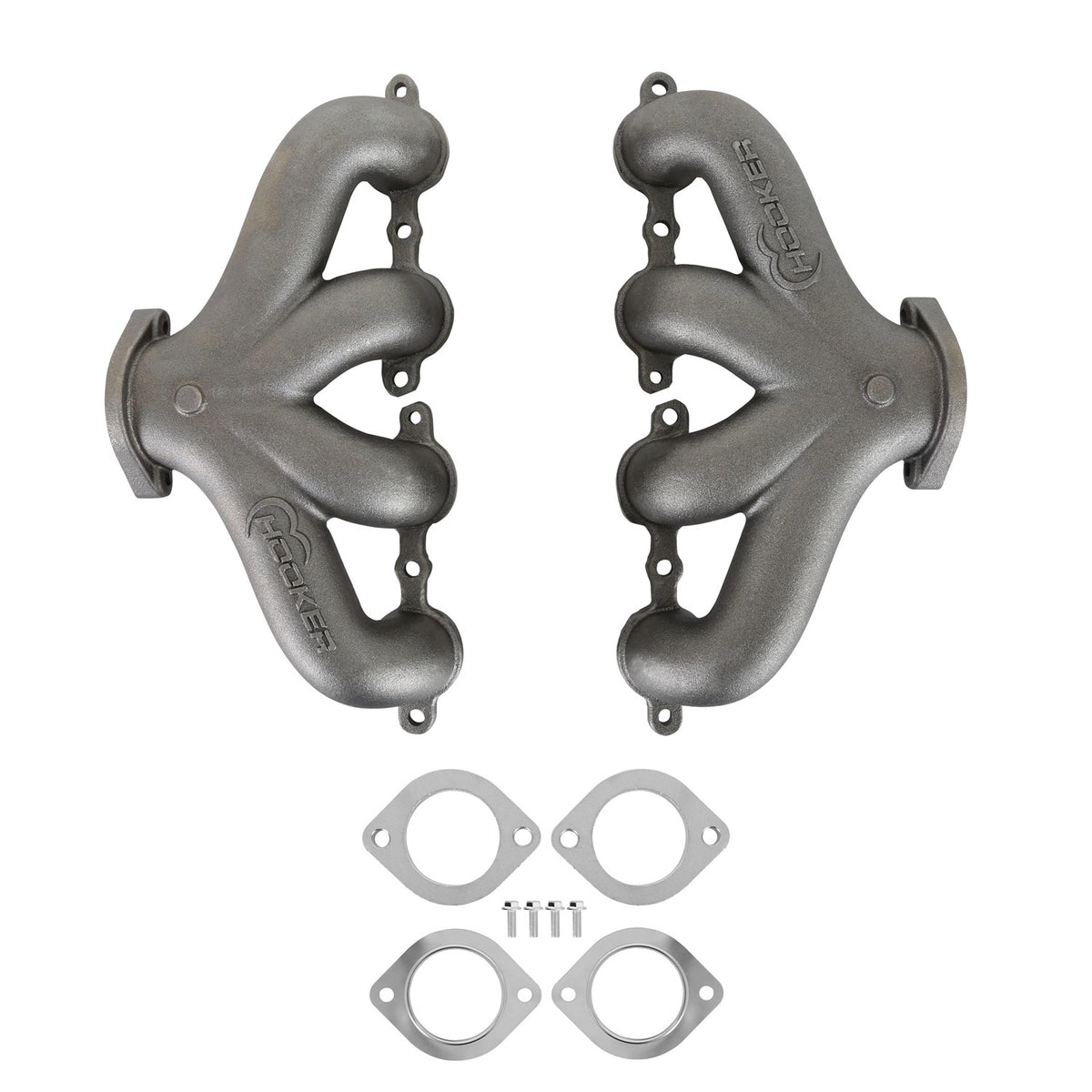 Hooker BlackHeart Cast Iron Center Dump Exhaust Manifold - GM LS-Series (Pair)