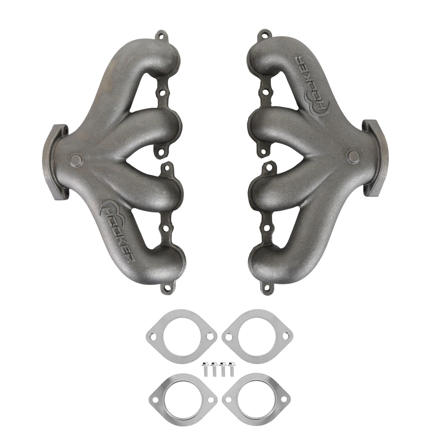 Hooker BlackHeart Cast Iron Center Dump Exhaust Manifold - GM LS-Series (Pair)