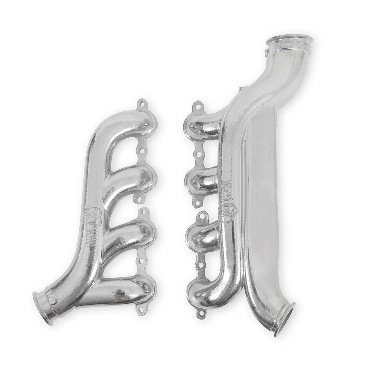 Hooker BlackHeart LS Turbo Cast Iron Exhaust Manifold - Silver Ceramic Coated - GM LS-Series