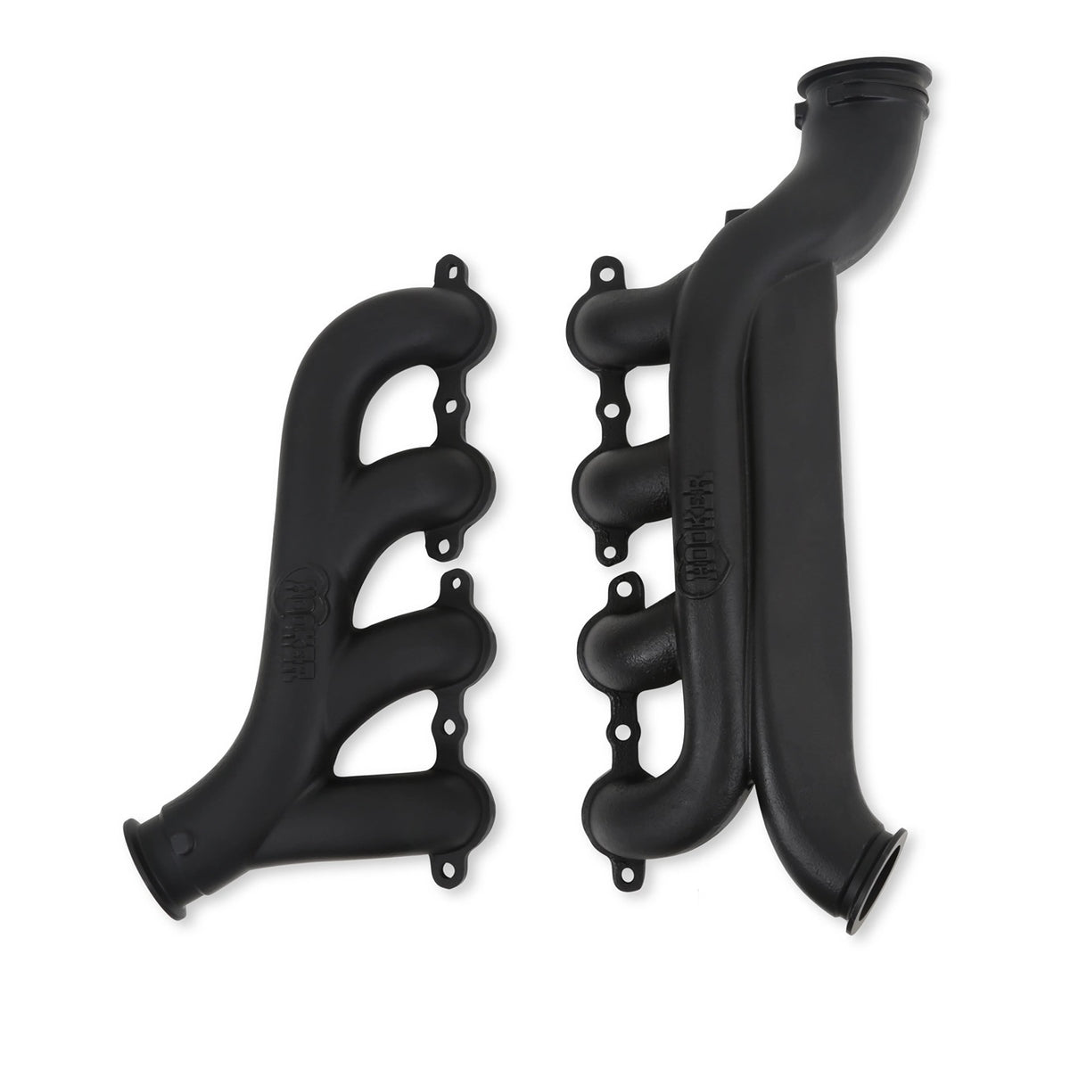 Hooker BlackHeart LS Turbo Cast Iron Exhaust Manifold - Black Ceramic Coated - GM LS-Series