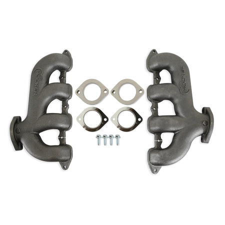 Hooker BlackHeart Rear Dump Cast Iron Exhaust Manifold - Natural - GM LT-Series (Pair)