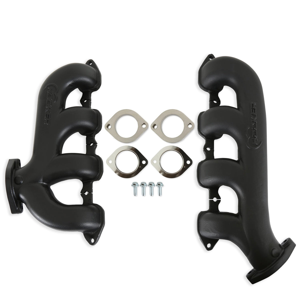 Hooker BlackHeart Cast Iron Exhaust Manifold - 2-1/2 in Outlet - GM LT-Series - Black Ceramic Coated (Pair)