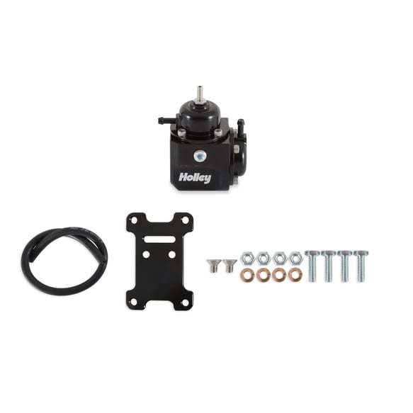 Holley In-Line Fuel Pressure Regulator/Damper - 40-70 psi - 8 AN Female In / 8 AN Out - Black