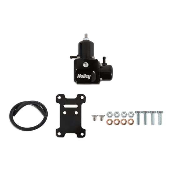 Holley In-Line Fuel Pressure Regulator/Damper - 40-100 psi - 8 AN Female In / 8 AN Out - Black