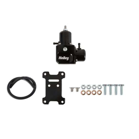 Holley In-Line Fuel Pressure Regulator/Damper - 40-100 psi - 8 AN Female In / 8 AN Out - Black