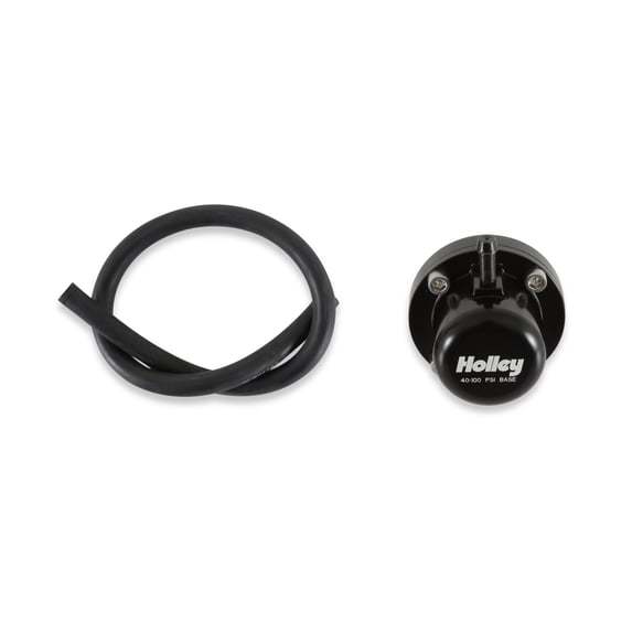 Holley Direct Mount Fuel Pulse Damper - 40-100 psi - 8 AN Male O-Ring - Black
