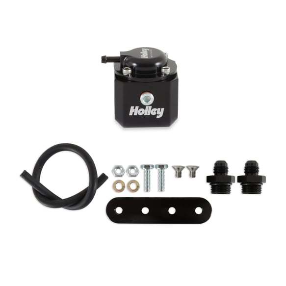 Holley In-Line Fuel Pulse Damper - 40-70 psi - 8 AN Female O-Ring Inlet / Outlet - Black