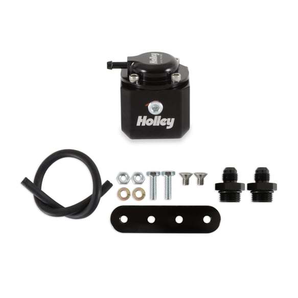 Holley In-Line Fuel Pulse Damper - 40-70 psi - 8 AN Female O-Ring Inlet / Outlet - Black