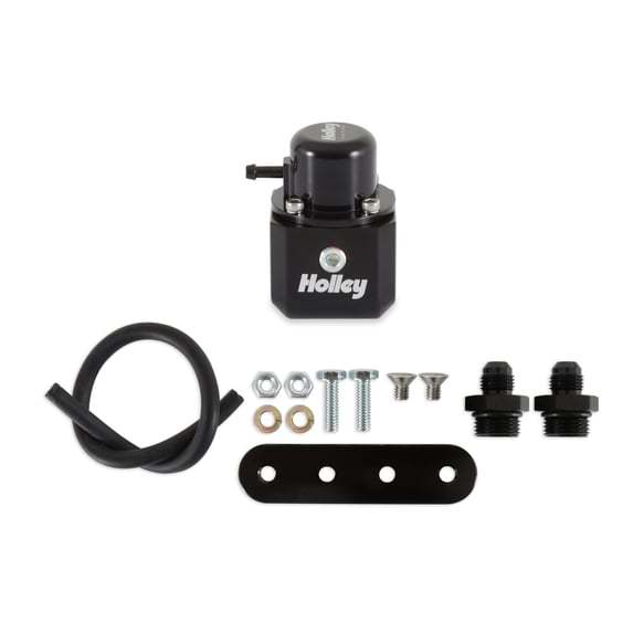 Holley In-Line Fuel Pulse Damper - 40-100 psi - 8 AN Female O-Ring Inlet / Outlet - Black
