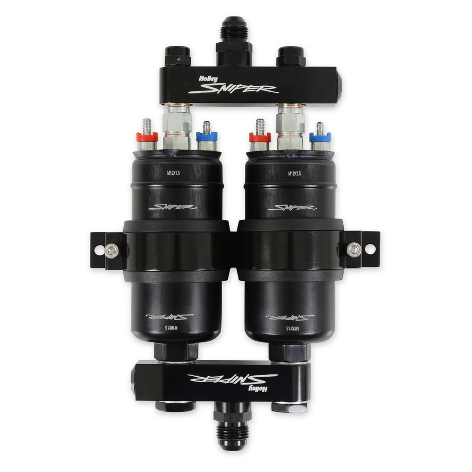 Holley Sniper In-Line Dual Pump Electric Fuel Pump - 3.5 gpm - Black Anodized