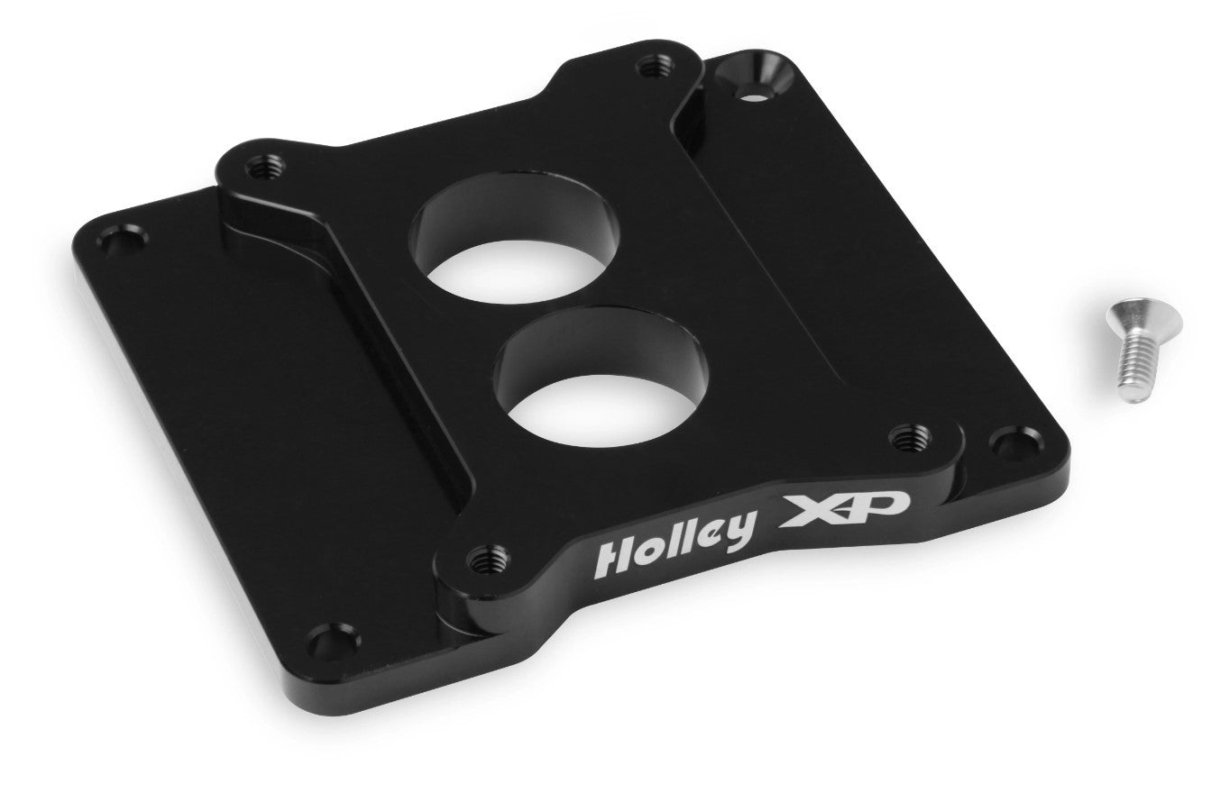 Holley Holley 2-Barrel to Square Bore Aluminum Carburetor Adapter - 0.75 in Thick - Black