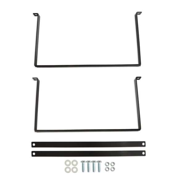 Holley Fuel Cell Bracket - 17.125 in Wide x 8.75 in Tall - Black - Holley Aluminum 10 Gallon Cells