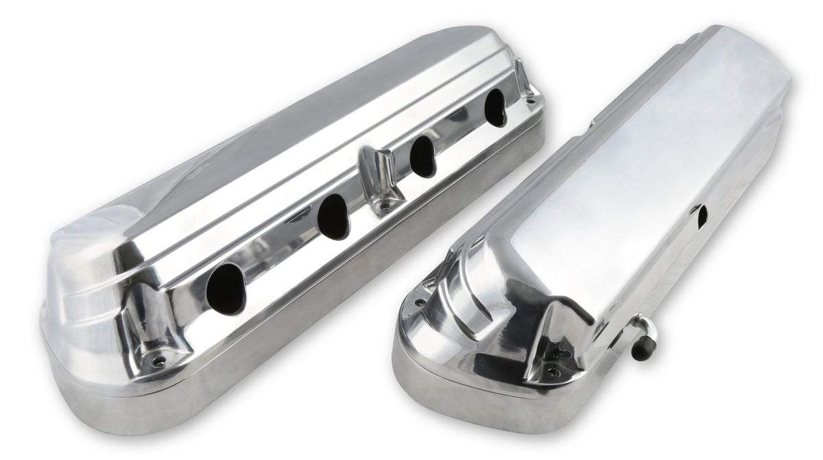 Holley Tall Valve Covers - 2-Piece - Polished - GM LS-Series (Pair)