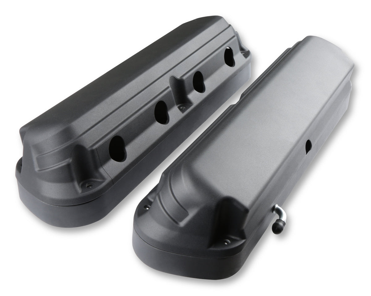 Holley Tall Valve Covers - 2-Piece - Black - GM LS-Series (Pair)