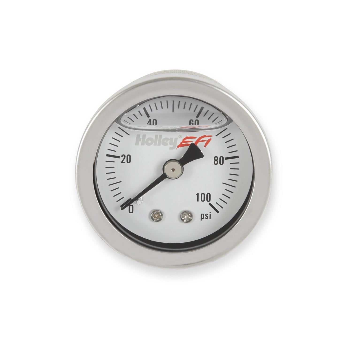 Holley EFI Full Sweep Fuel Pressure Gauge - 0-100 psi - 1-1/2 in Diameter - White Face