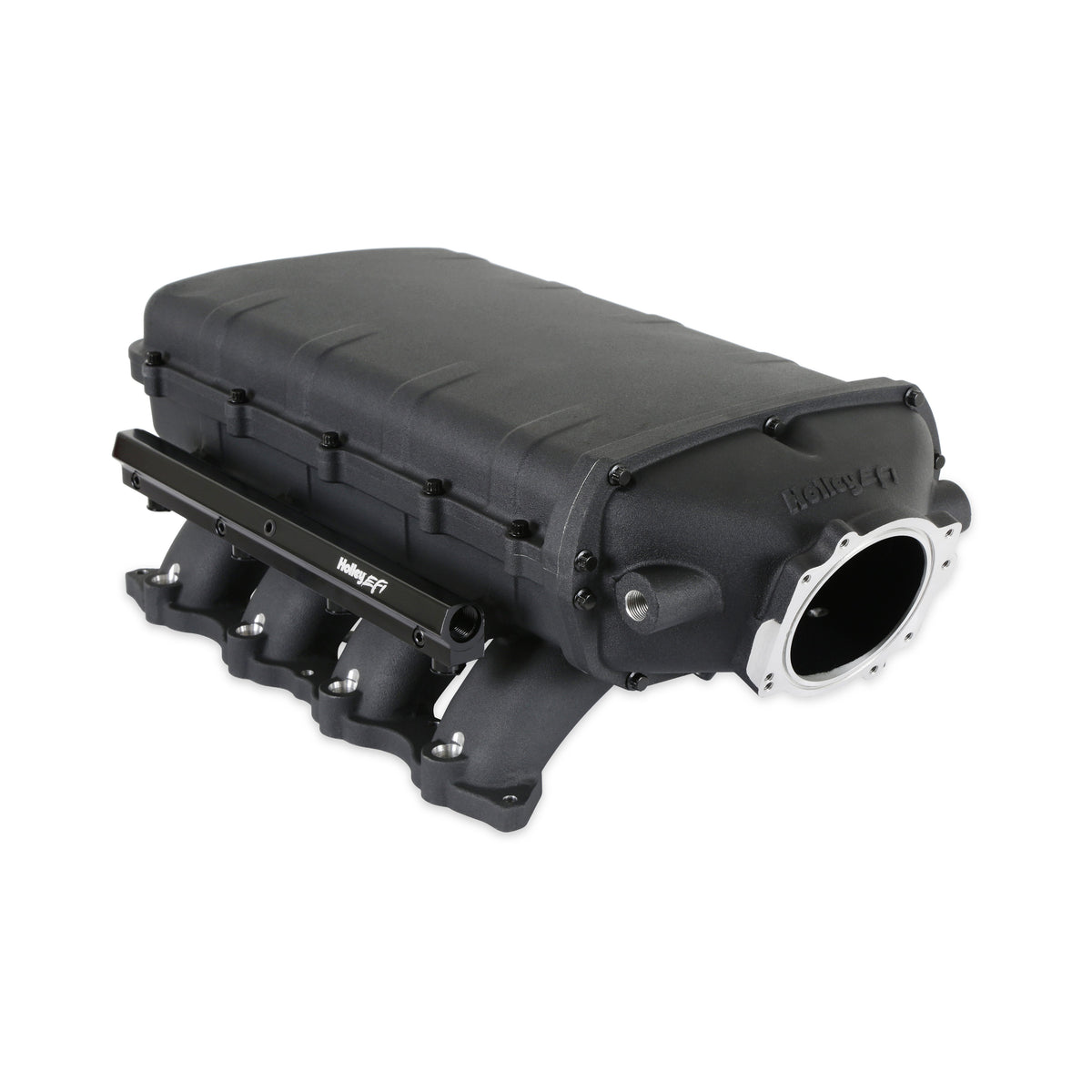 Holley EFI Ultra Lo-Ram Multi Port Intake Manifold - 93 mm Throttle Body Flange - Black - Ford Coyote