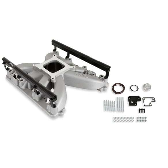 Holley Square Bore Intake Manifold Kit - Single Plane - Natural - Mopar Gen III Hemi