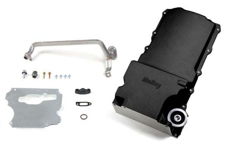 Holley Retrofit Rear Sump Aluminum Engine Oil Pan - 5.5 Qt - Black - GM LS-Series