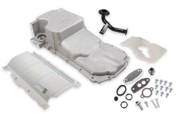 Holley Rear Sump Natural Aluminum Engine Oil Pan - 6.1 Qt - Natural - GM GenV LT-Series