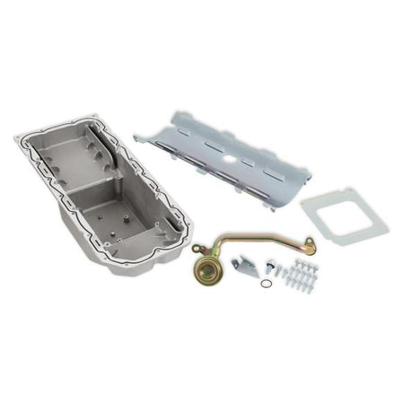 Holley Center Sump Aluminum Oil Pan - 6 Qt - Mopar Gen III Hemi - Natural