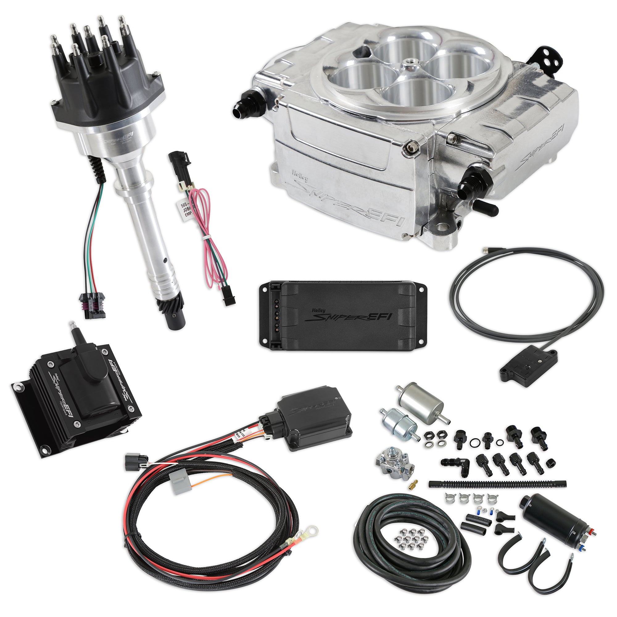 Sniper 2 EFI Fuel Injection Bundle Kit - Silver - Small Block Chevy 550-510-BPK-SBC