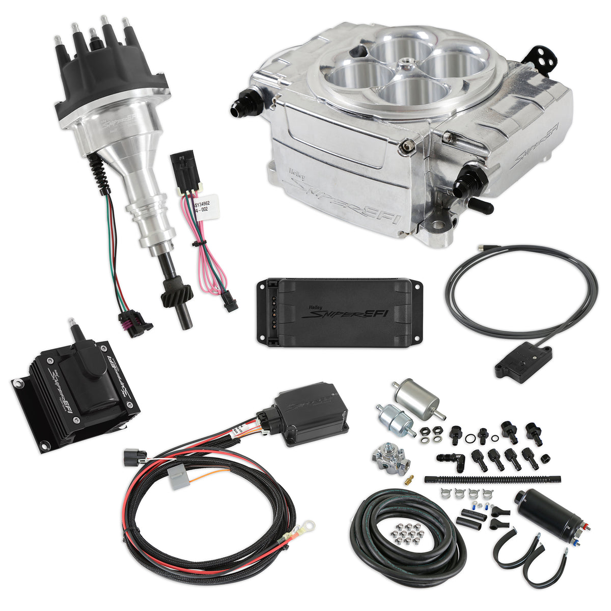Sniper 2 EFI Fuel Injection Bundle Kit - Silver - Small Block Ford 550-510-BPK-SBF